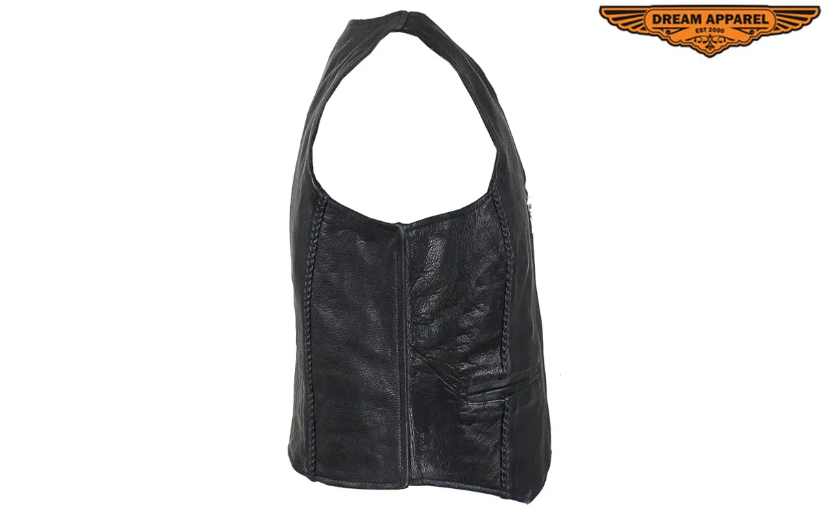 Womens Classic Leather Vest